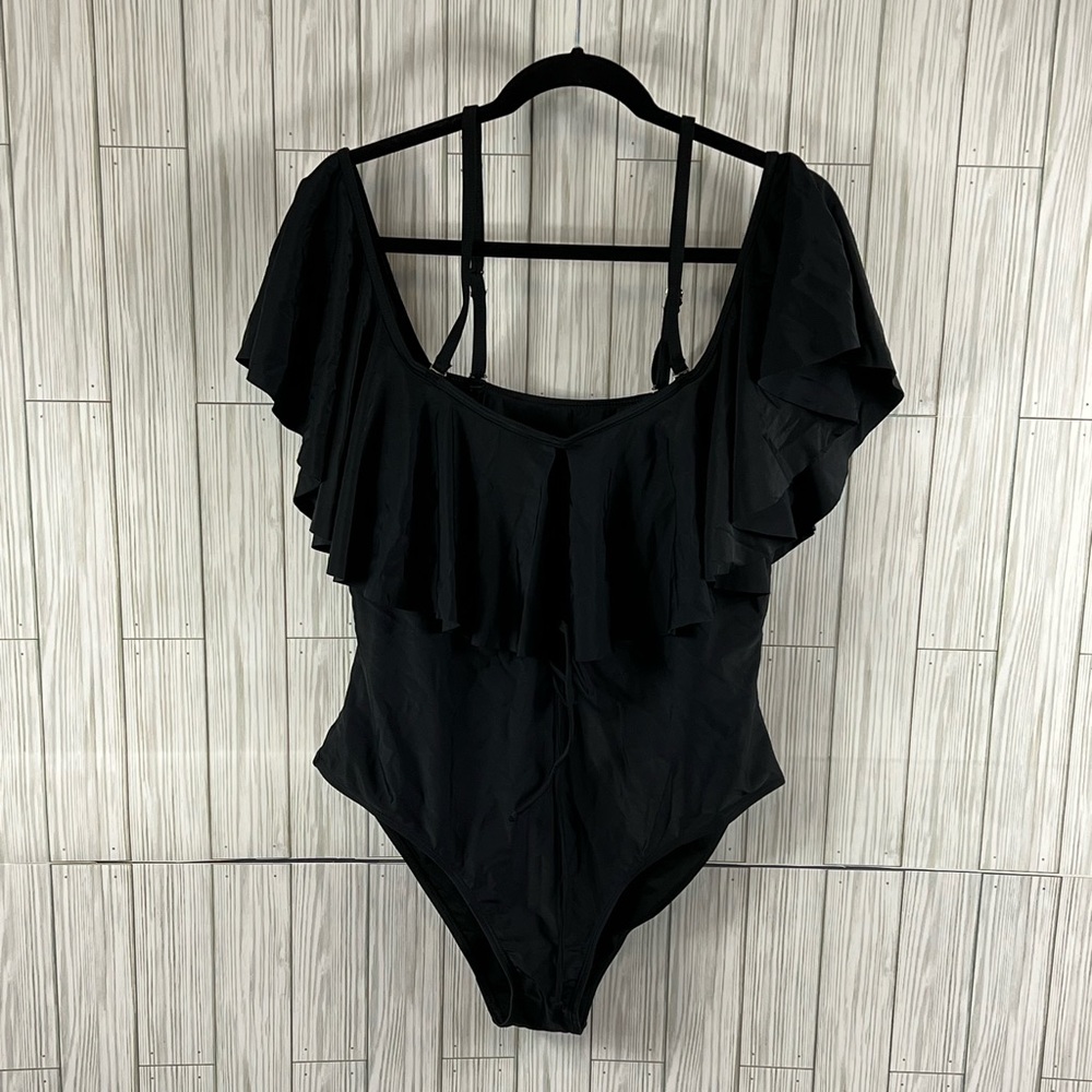 Aqua Eve Black Swimsuit - Picture 1 of 9
